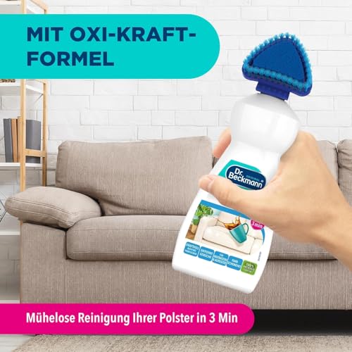 Dr. Beckmann Polster Flecken-Bürste, Flüssigkeit | Polsterreiniger gegen hartnäckige Flecken und Gerüche auf Sofas, Autositzen etc. | inkl. praktischem Bürstenapplikator | 400 ml