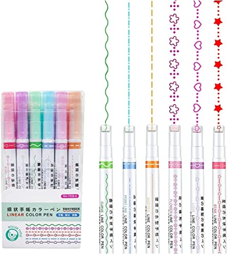 R H LIFESTYLE Linear Roller Color Pens Highlighters Pens 6 Different Curve Shapes For Journaling,Letters,Cards,Note-Taking,Scrapbooking(Dot Linear Highlighter) Anc4549,Multi-coloured R H LIFESTYLE Linear Roller Color Pens Highlighters Pens 6 Different Curve Shapes For Journaling,Letters,Cards,Note-Taking,Scrapbooking(Dot Linear Highlighter) Anc4549,Multi-coloured
