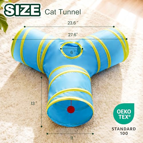 50% Off Love's Cabin 3-Way Cat Play Tunnel with Teaser Wand