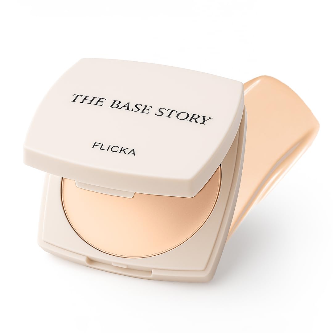 FLiCKA The Base Story Cream Foundation for Face Makeup 8.5gm | Medium to High Coverage | Waterproof & Long Lasting | Smooth & Matte Finish with SPF | All Skin Types | 0.5 Fair