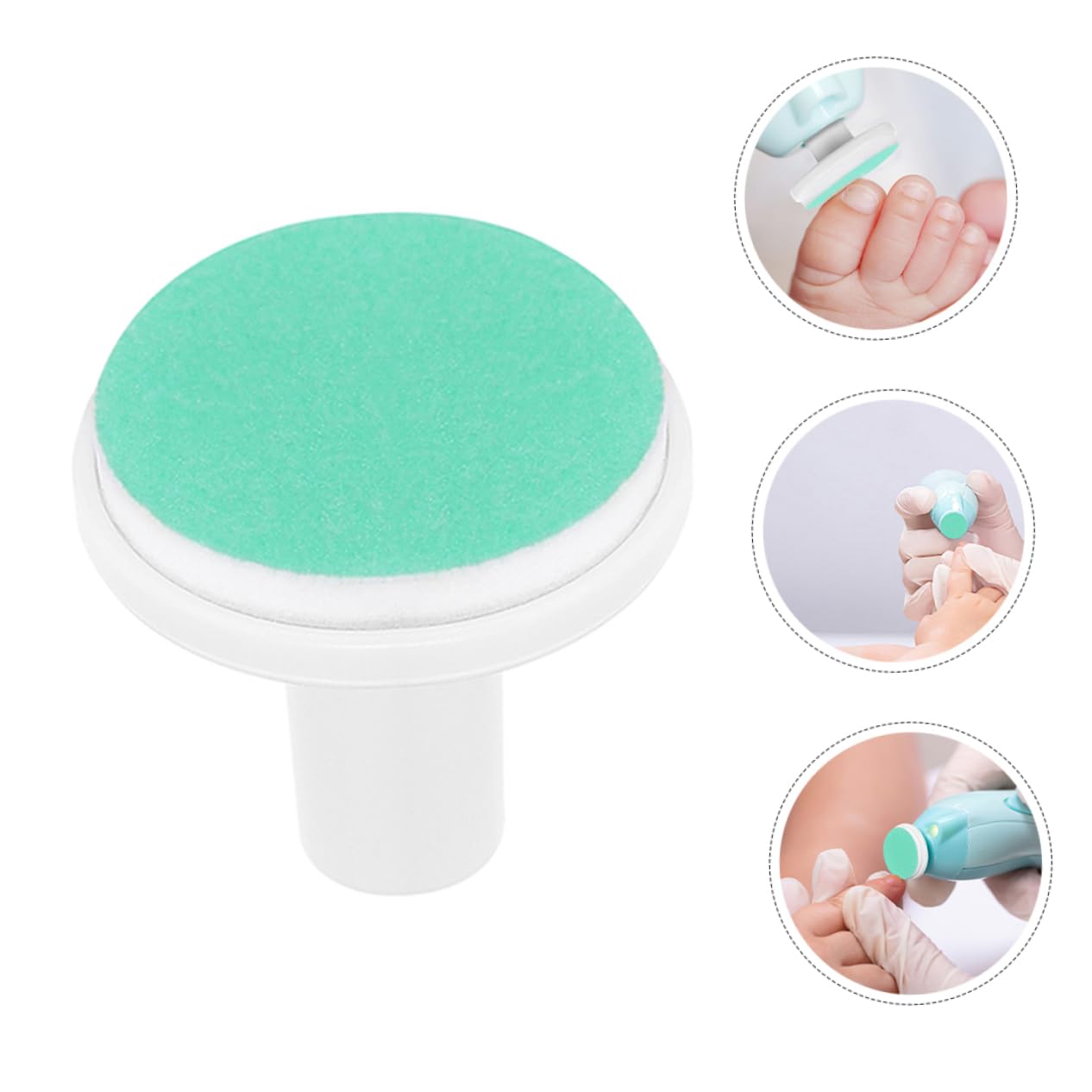 HAPINARY Safe Electric Nail File for Boys and Girls 6pcs Nail Trimmer Head Replacement Pads Easy One-Button Use