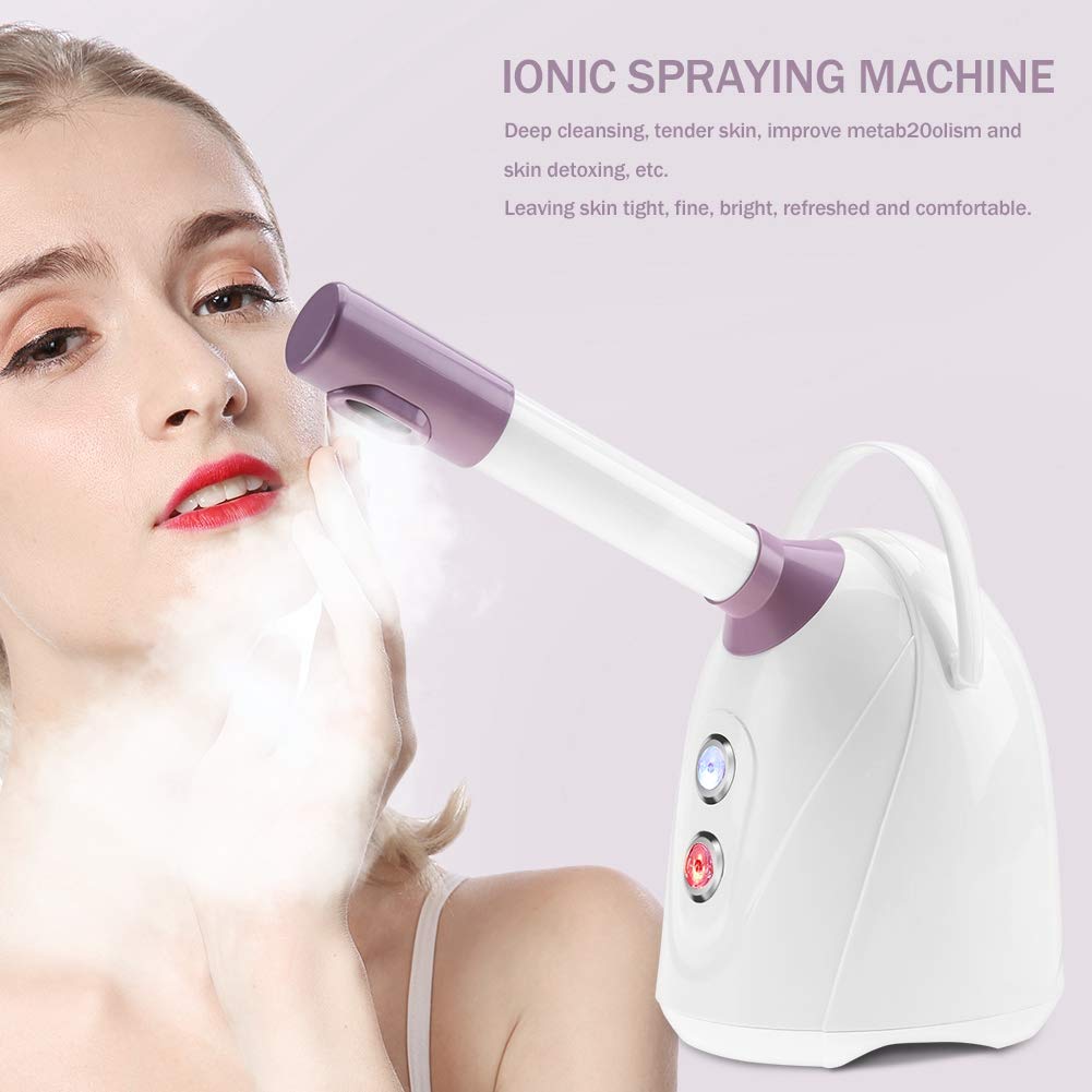 Vaporizzatore facciale per sauna - Nano ionico Vaporizzatore facciale caldo Nebbia facciale Viso Home SPA SPA Umidificatore viso Sprayer Donna Uomo idratante Pulizia dei pori(EU)