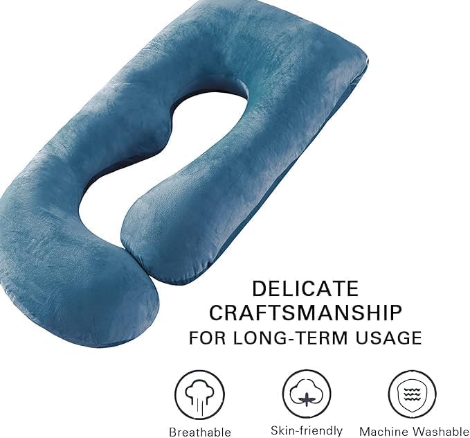 Image of Mom,s Choice Full Body Pregnancy Pillows, Maternity Pillow for Sleeping Support for Legs, Back, Neck, Shoulder, Hips, Belly for Pregnant Woman, 57 inch Prenancy Pillow