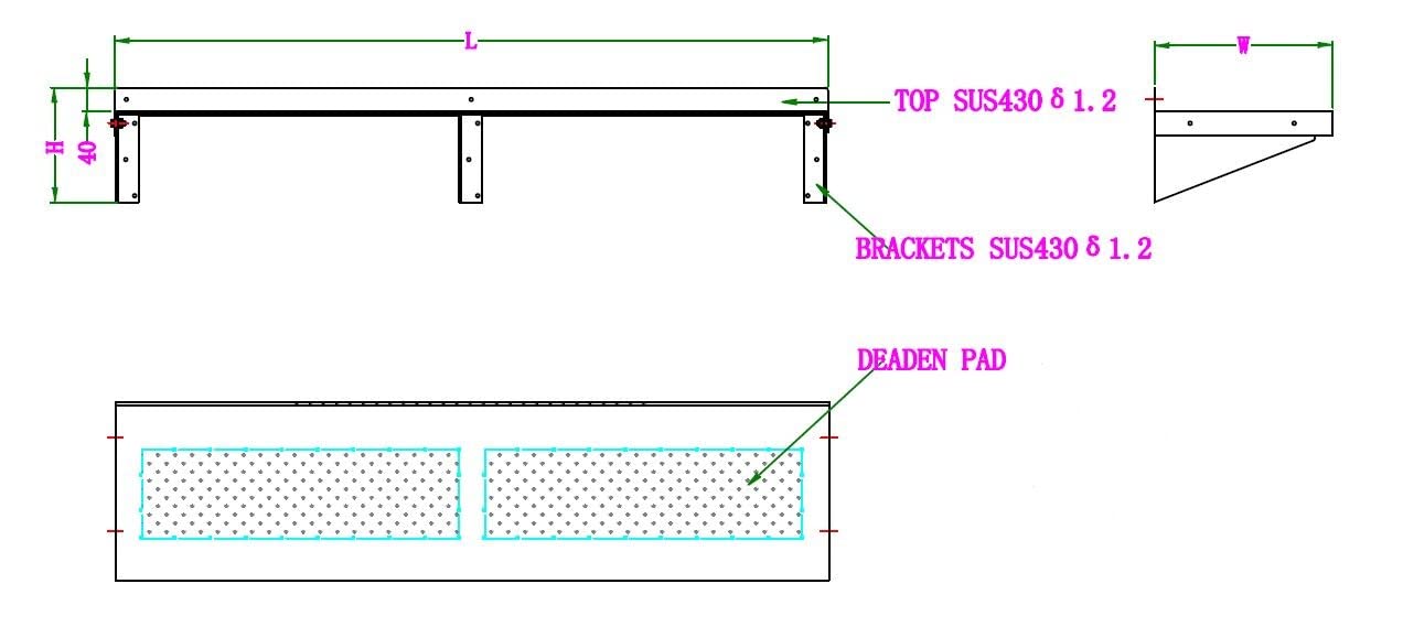 Etagère Murale Inox Professionnelle de Cuisine - Profondeur 300 - Combisteel - 1100x300