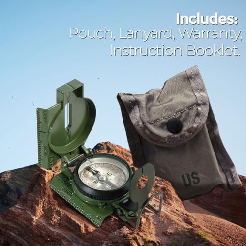 Cammenga MODEL 27 Official Us Military Phosphorescent Lensatic Compass, Olive Drab Accurate Waterproof Hand Held Compasses thumb #7