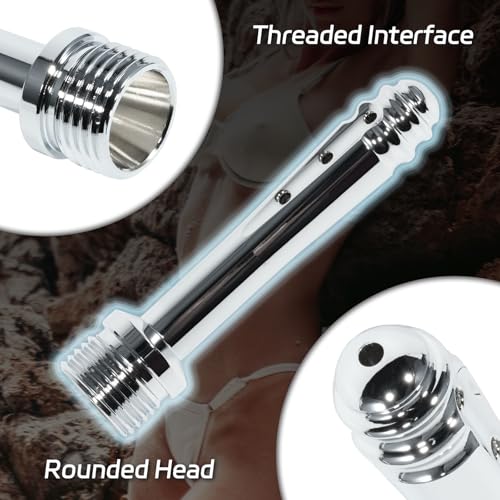 Image of AMAZBEE Shower Enema Attachment for Men Metal Vaginal Douche for Women Handheld Anal Shower for Colon Cleansing (L)