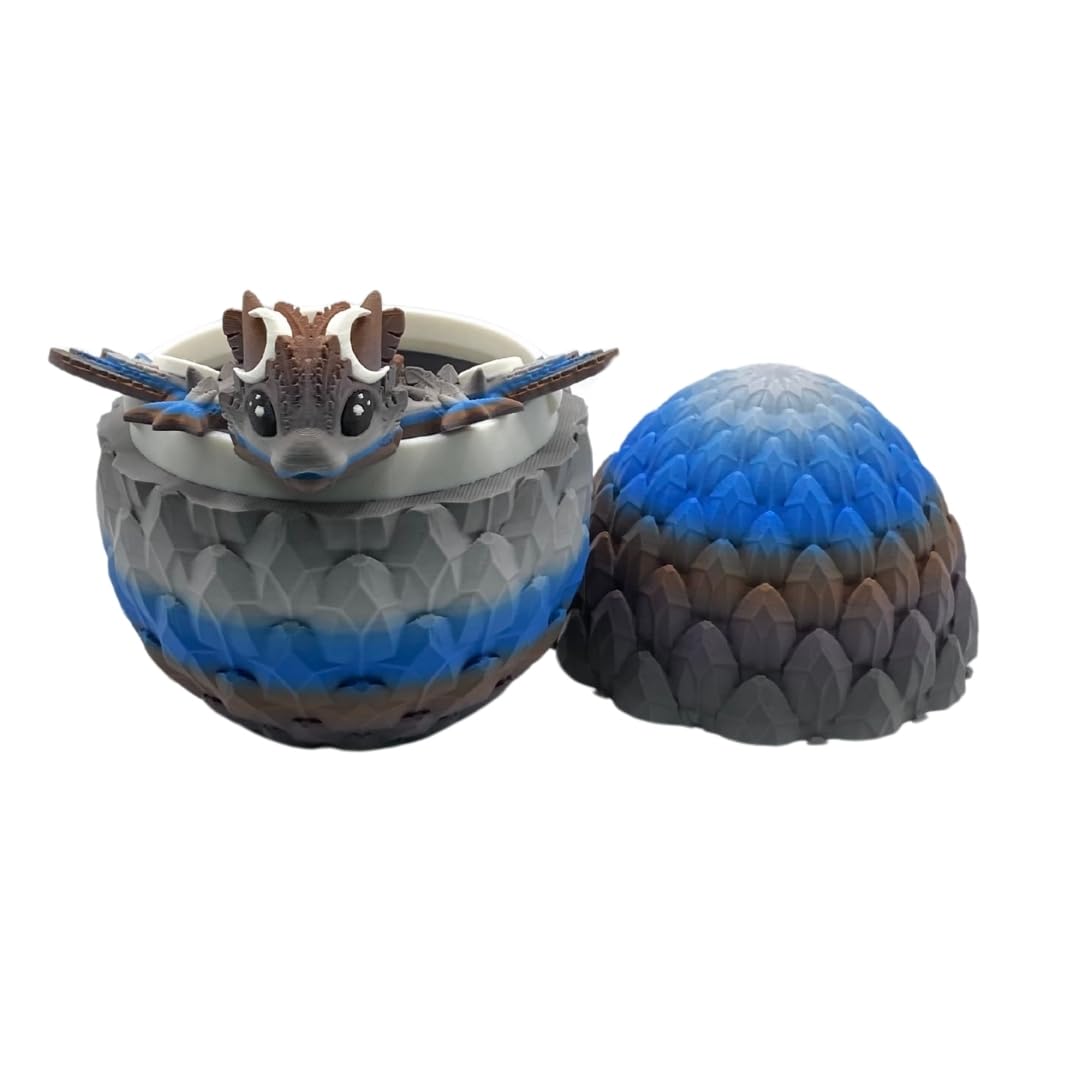 3D Printed Tiny Lunar Dragon and Optional Egg, Articulated, Fidget, Gift (Twilight, 4 Inch Dragon and Egg)