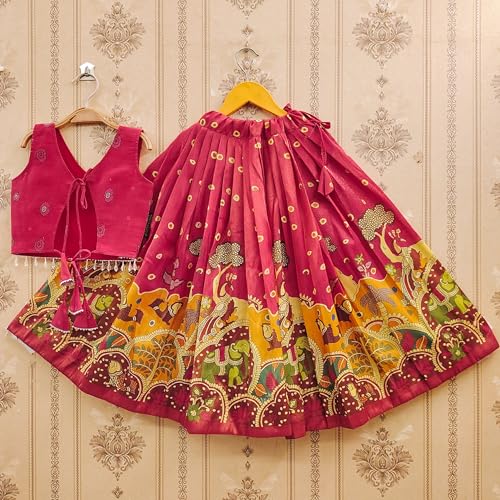 Image of Girls Simar Soft Silk New Traditional Printed Readymade Lehenga Choli -Ethnic Wear Wedding Outfits (Suitable For Girls 2 To 8 Year)