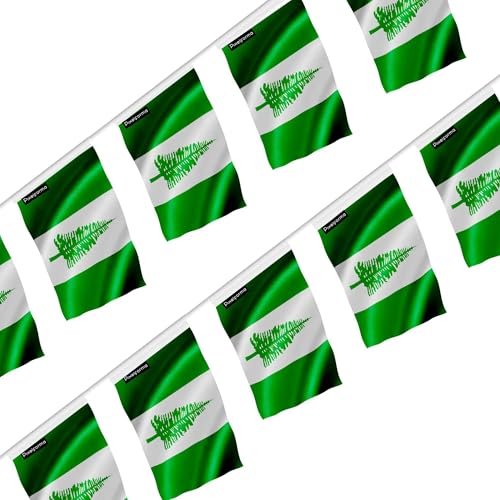 Guirlande drapeau île Norfolk 18x28 cm de 100 pièces pour animer vos soirées à thème