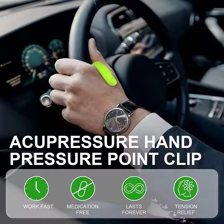 Image of Wearable Hand Massager for Headache, Migraine, Arthritis, and Tension Relief Ideal for Diabetes Sugar Control Management Li4 Acupressure Point Clip | Light Weight Tension Relief (Pack of 2)