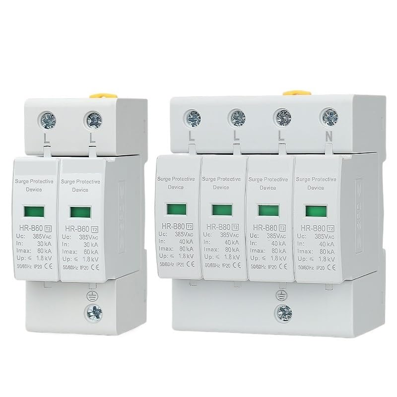 AC Lightning Protection Device SPD2P4P Home Low-Voltage Lightning Surge Protector 275V385V20KA40KA0KA80KA100KA(2P AC385,40-60KA)