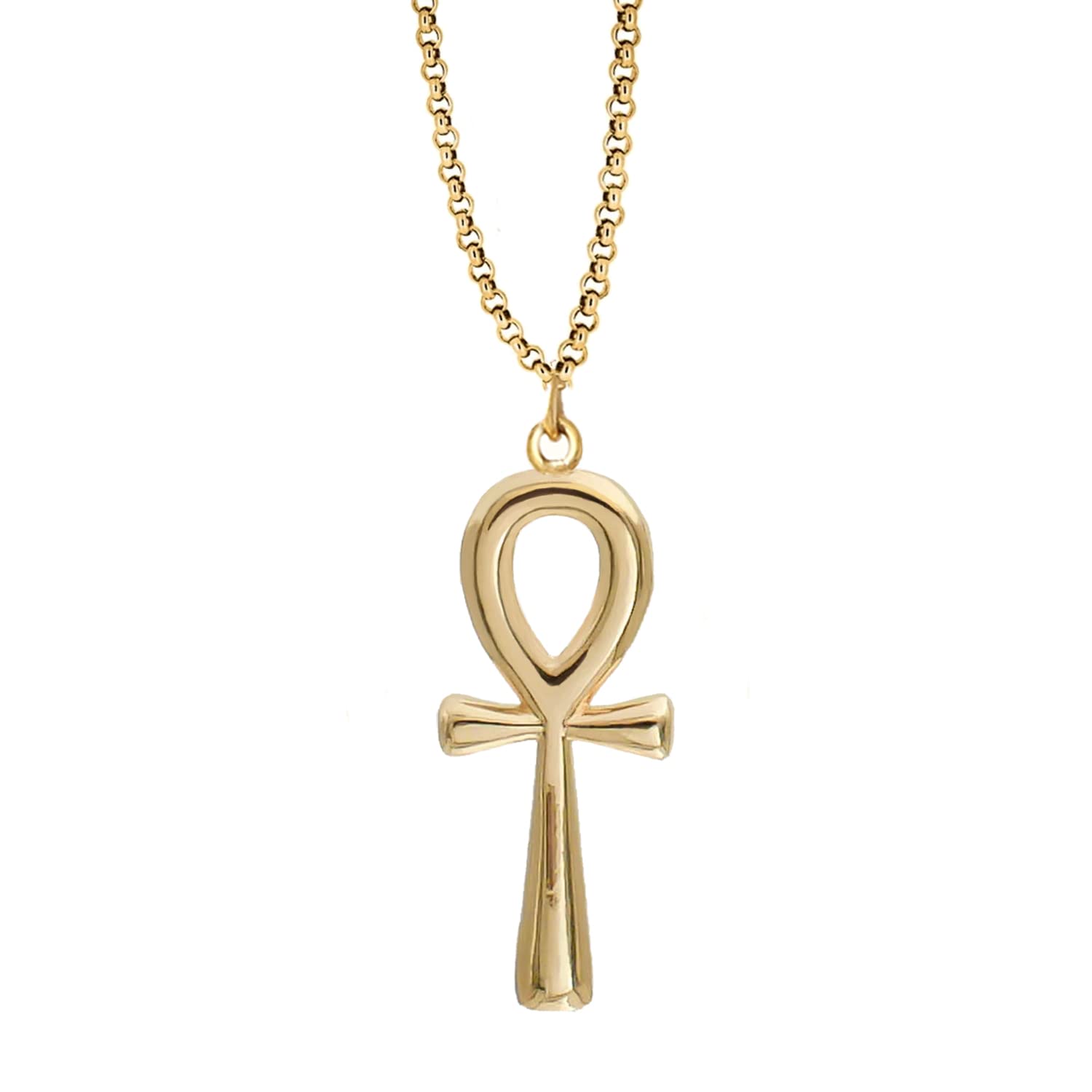 BLINGFACTORY ICED Out vergulde Egyptische sleutel van het leven ANKH kruis W/doos kettingen 3 Ketting Set
