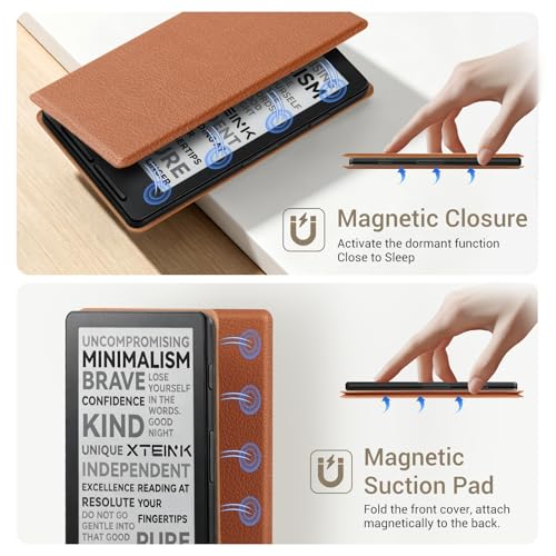 Image of CoBak Magnetic Case for XTEINK X4, Ultra-Lightweight Protective Cover for Xteink X4 E-Reader, Secure Magnetic Attachment(Brown)