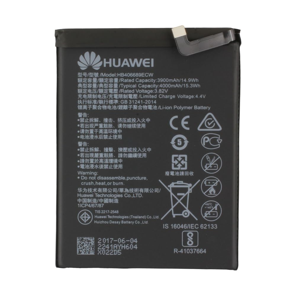 Batería Original HB406689ECW Para Huawei P40 Lite E, Y9 (2019), Y7 (2019), Y7 (2017), Y9 Prime (2019) – 3900 MAh, 3.82V