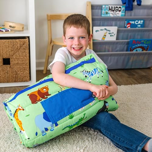 Image of Wildkin Kids Nap Mat with Pillow and Blanket, Preschool Rest Mat