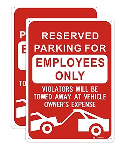 Panneau Reserved Parking For Employees en aluminium résistant lot de 2 pour stationnement