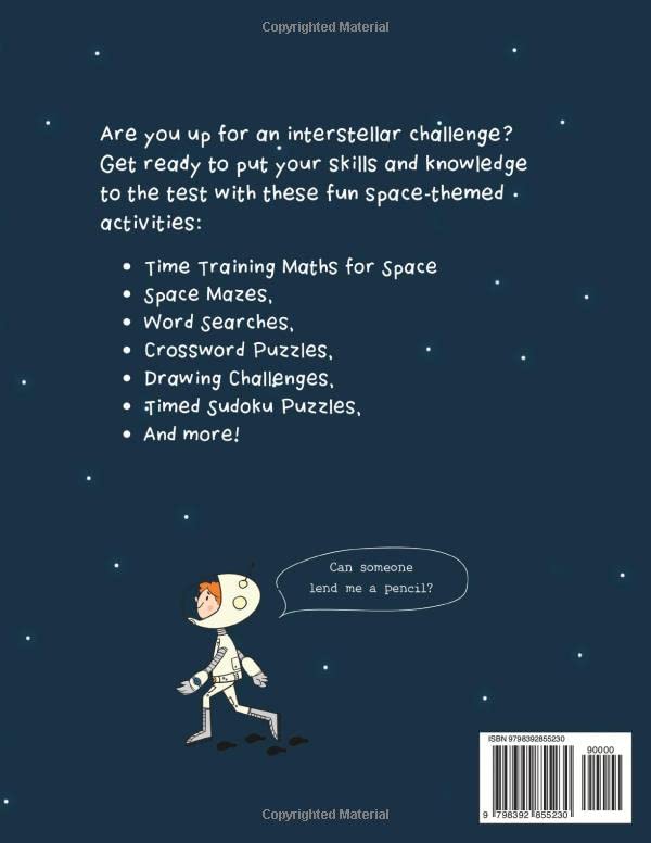 Space Activity Book for Kids 8-12: Challenging Themed Puzzle Book with Math Puzzles, Mazes, Word Searches, Crosswords, Drawing Activities and More! 2 51jwYo1nm+L
