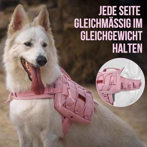 OneTigris Mammoth Hunderucksack 2.0 Version Reißen Camping Wandern Hundebackpack für M/L Größe Hunde (M, Rosa)