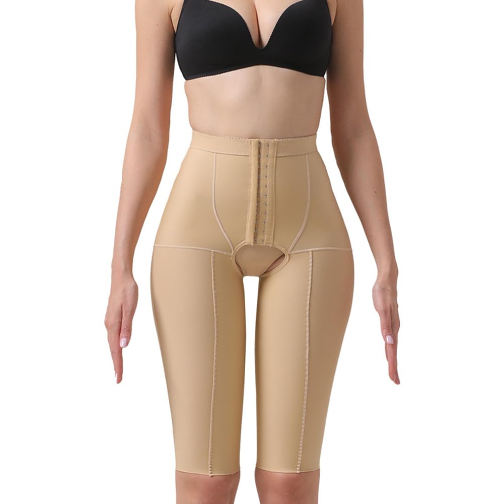 JHNGYJY Thigh Shaper Pants for Women After Liposuction,High Waist Shapewear Pants Tummy Control Open-Crocth Hip Lifter Leggings Ideal for Liposuction & Postpartum Recovery(M, Skin)