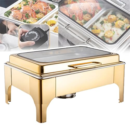 Scaldavivande professionale elettrico con temperatura regolabile, coperchio in vetro rimovibile, facile da pulire, risparmio energetico per buffet catering