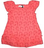 Schicke Tunika mit kurzem Flügelärmelchen in einem kräftigen Coral Ton mit einem schicken Flowermuster Allover in A - Linie geschnitten von MINYMO. 
