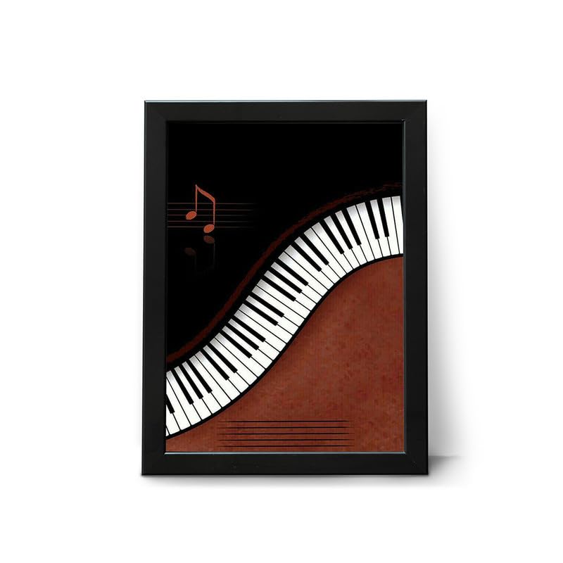 Home Wall Decor Frames - Piano Abstract Modern Art Wall Framed Paintings for Office, Dining, Living Room Decoration (12inchx18inch, Framing with Leminated Poster),FWBART55C