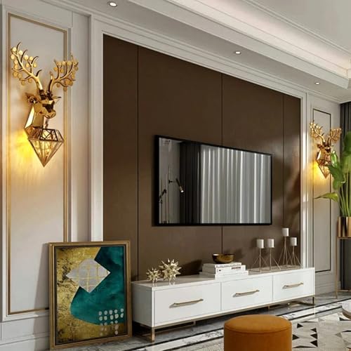 Image of Harold Electricals Metal Alpha Stag Wall Light | Wall Lamp Fixture for Living Room, Bedroom, Hall- Pack of 1 (Style 2)