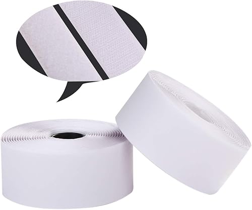 Rollo de cinta autoadhesiva de gancho y bucle de 2 pulgadas, cinta adhesiva blanca, cinta adhesiva adhesiva fuerte para imagen y herramientas,