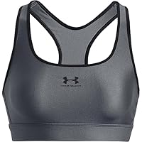 Under Armour Damen Ua Authentics Mid Padless Sport BH Mit Mittlerer Unterstützung, Schweißableitender Ohne Polster, Pitch Gray, L EU