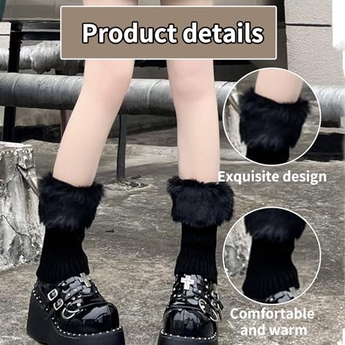 Image of 2 Pcs Leg Warmers Y2k, Leg Warmers, Y2k Accessories, Cute Kawaii Cream Legwarmers for Women Winter