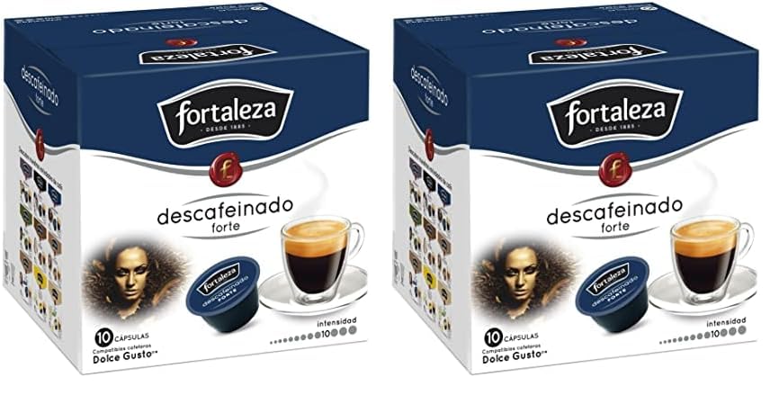 Café Fortaleza â€“ Cápsulas Compatibles con Dolce Gusto, Descafeinado Forte, Sabor Auténtico, Intenso y Aromático, Tueste Natural, Pack 10x3 - Total 30 uds (Paquete de 2)
