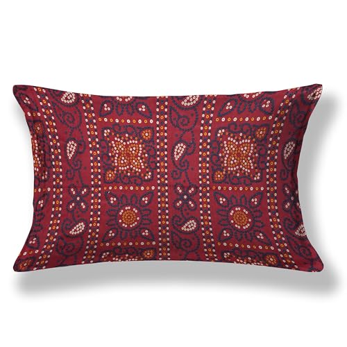 Image of 100% Cotton Single Bedsheet with 1 Pillow Cover | 240 TC Pure Cotton Flat Bed Sheet | Traditional Jaipuri Printed Bedding Set | Soft & Breathable | 60 x 90 Inch (Rangmahal Single 66)