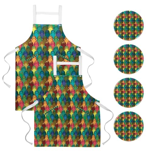 Tablier de serveuse coloré pour la pâtisserie et le nettoyage de la maison
