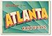 Aimant de réfrigérateur vintage avec illustration touriste de Atlanta, Géorgie
