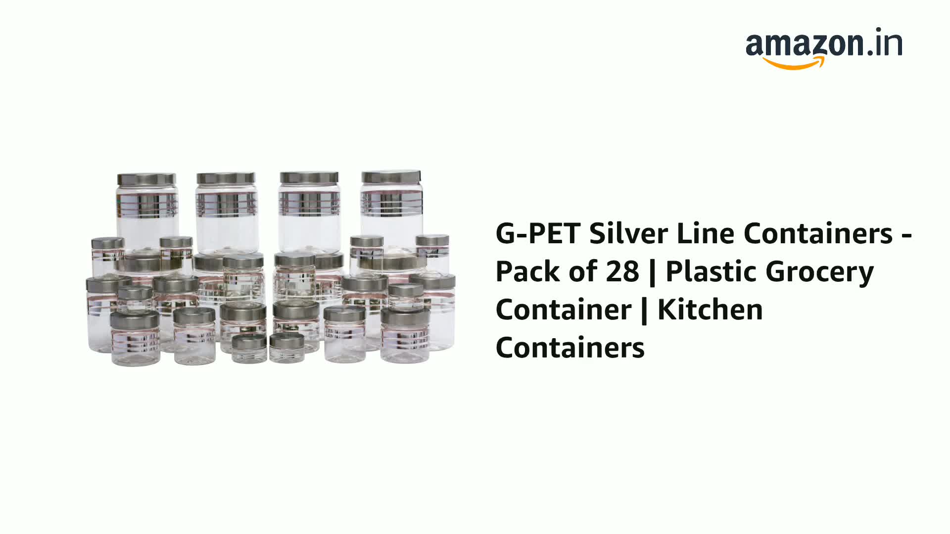 Buy G-PET Silver Line Containers - Pack of 28 | Plastic Grocery