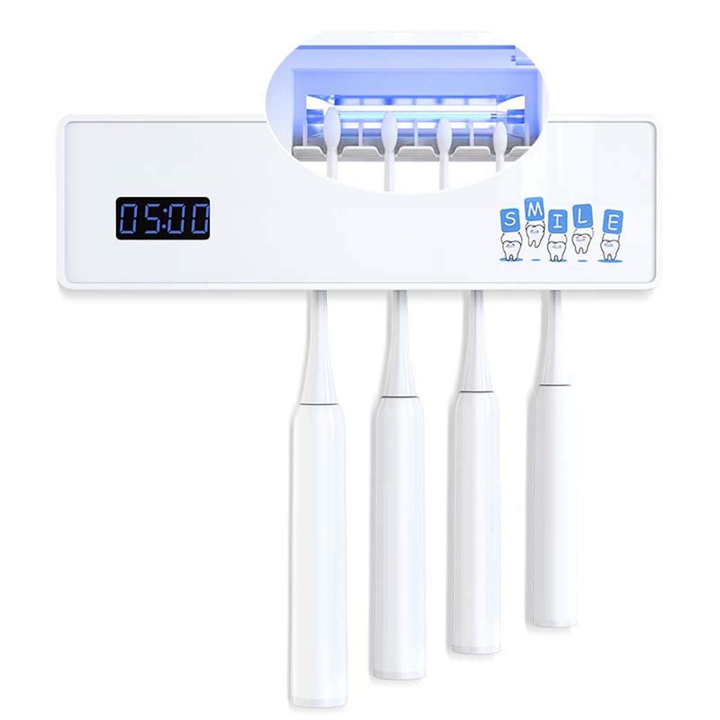 TJH Esterilizador eléctrico Inteligente con Cepillo de Dientes UV, Esterilización secando múltiples bastidores de cepillos de Dientes, Caja de Almacenamiento de Cepillo de Dientes de Pared