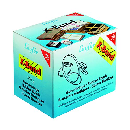 Läufer 59082 Rondella X-Band, Elastic Cross Bands, Rubber Bands 100 x 11 mm, Diameter 65 mm, 500 g Box, Assorted Colours