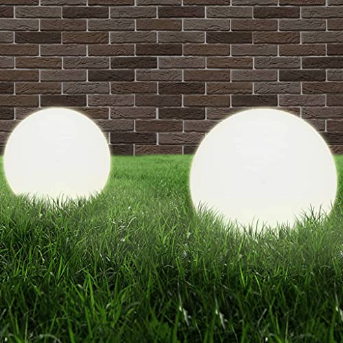 INLIFE Lampe Boule Extérieur LED Lot de 2,Sphère Lumineuse 40 cm PMMA pour Jardin et...