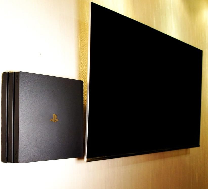 ViMount Wall Mount Metal Holder Compatible with PlayStation 4 PS4 PRO Version in White Color