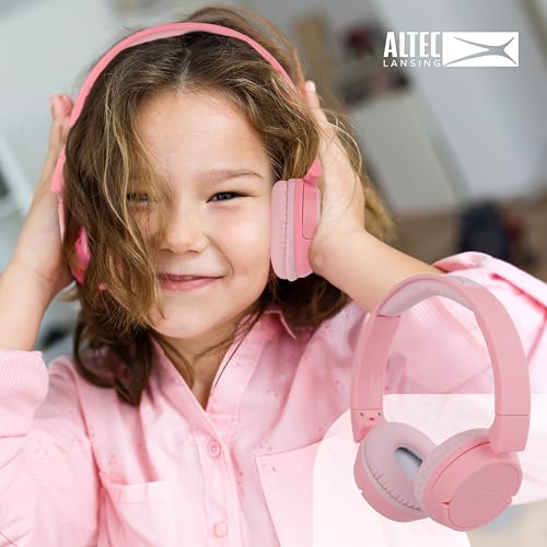 Image of Altec Lansing - Kid Safe 2-in-1 Bluetooth Headphones, Safe Volume Limiting, Foldable Design, Enjoy Audio and Protect Your Child's Hearing (Pink)