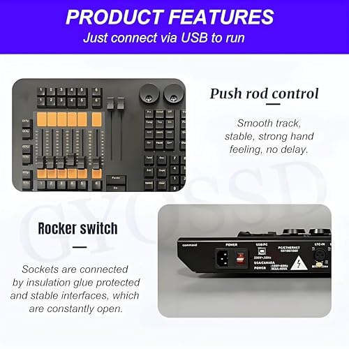 DMX Controller 2040 Canali DMX512 Console Luce per Party DJ Disco Lampada da Palcoscenico con 2 porte di uscita DMX per operazioni di luce a testa mobile