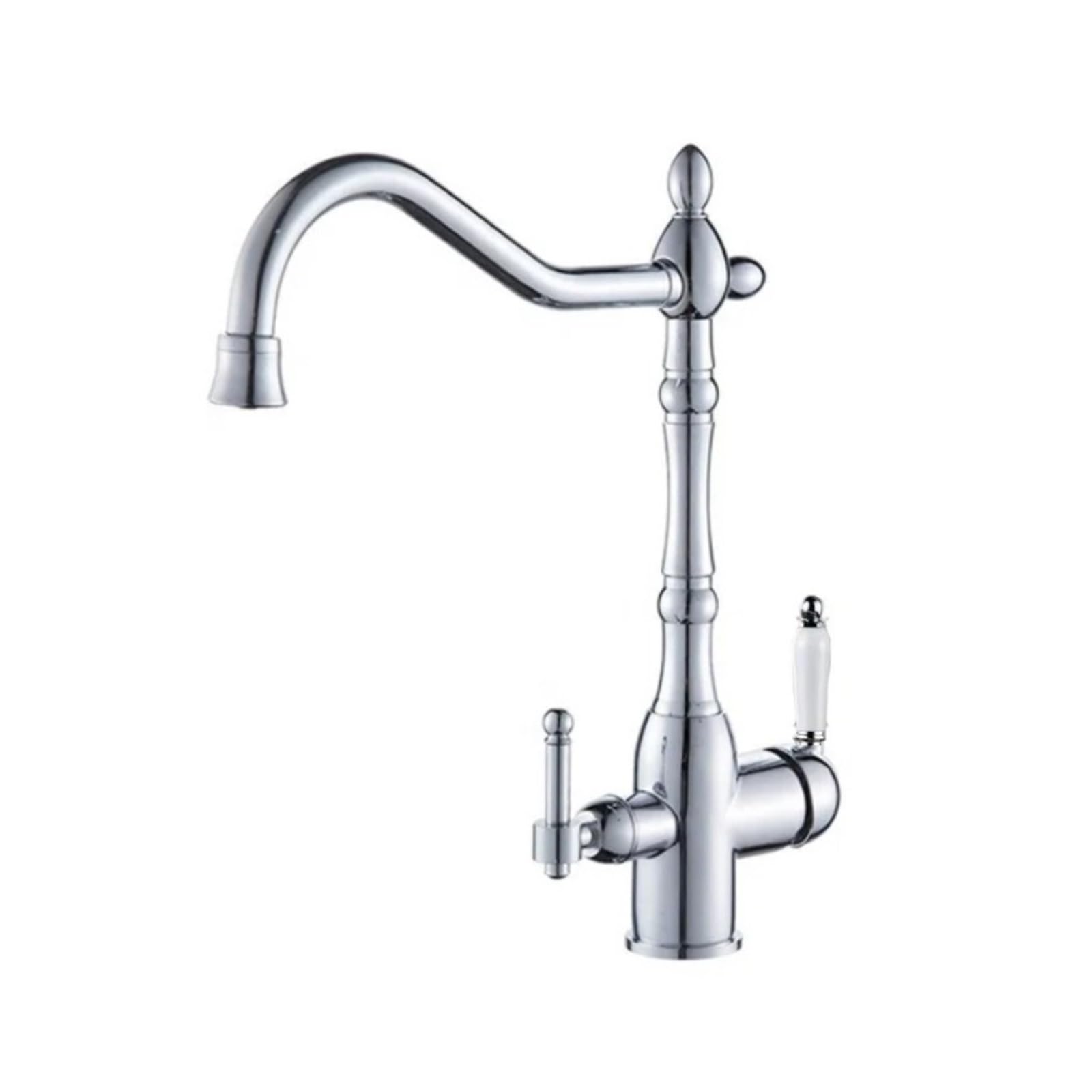 ZYCHSJXA Gourmet Kitchen Sink Faucet All Copper Cold and Hot Three in One Water Purification Rotatable Faucet(Black)