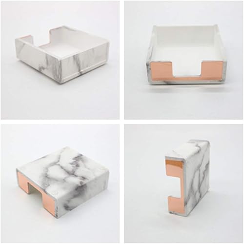 Miniatura 4 de MEI YI TIAN Memo Note Cube Holder Marble Texture Bloc de notas Dispensadores de papel Oro Rosa Moderno Oficina Hogar Escuela Suministros Organizador