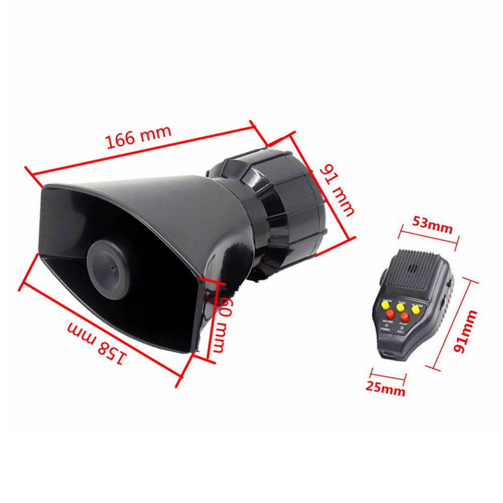 Bocina de coche Car Horn Bocina de megáfono para Amplificador de sonido de emergencia 130DB Sirena de policía Bocina para cualquier 12V Car Barco SUV ect