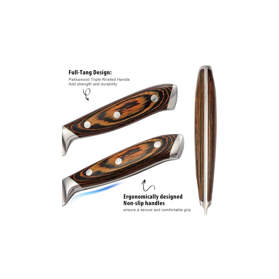 Kitchen Knife Set,15-Piece Knife Set With Block Wooden Self Sharpening For Chef Knife Set Ninja Knife Set with Sharpener Built in,Best Gift Combo