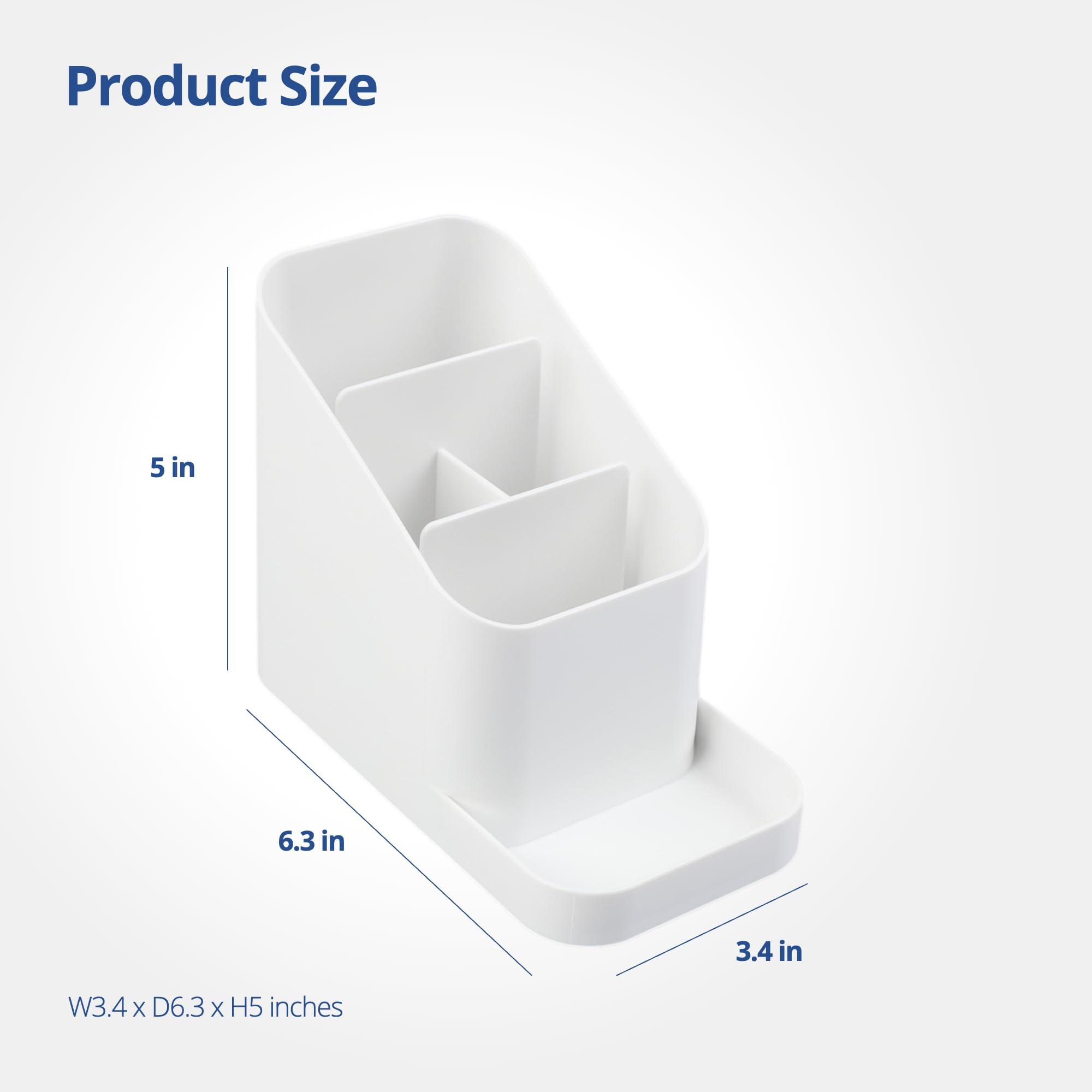BLUE GINKGO Desk Holder - Korean-Made Office Organizer for Pencils Pens, Notes, and Desk Supplies (White) - Image 3