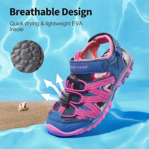 Image of DREAM PAIRS Boys Girls Closed-Toe Outdoor Summer Water Sport Sandals for Toddler /Little /Big Kid