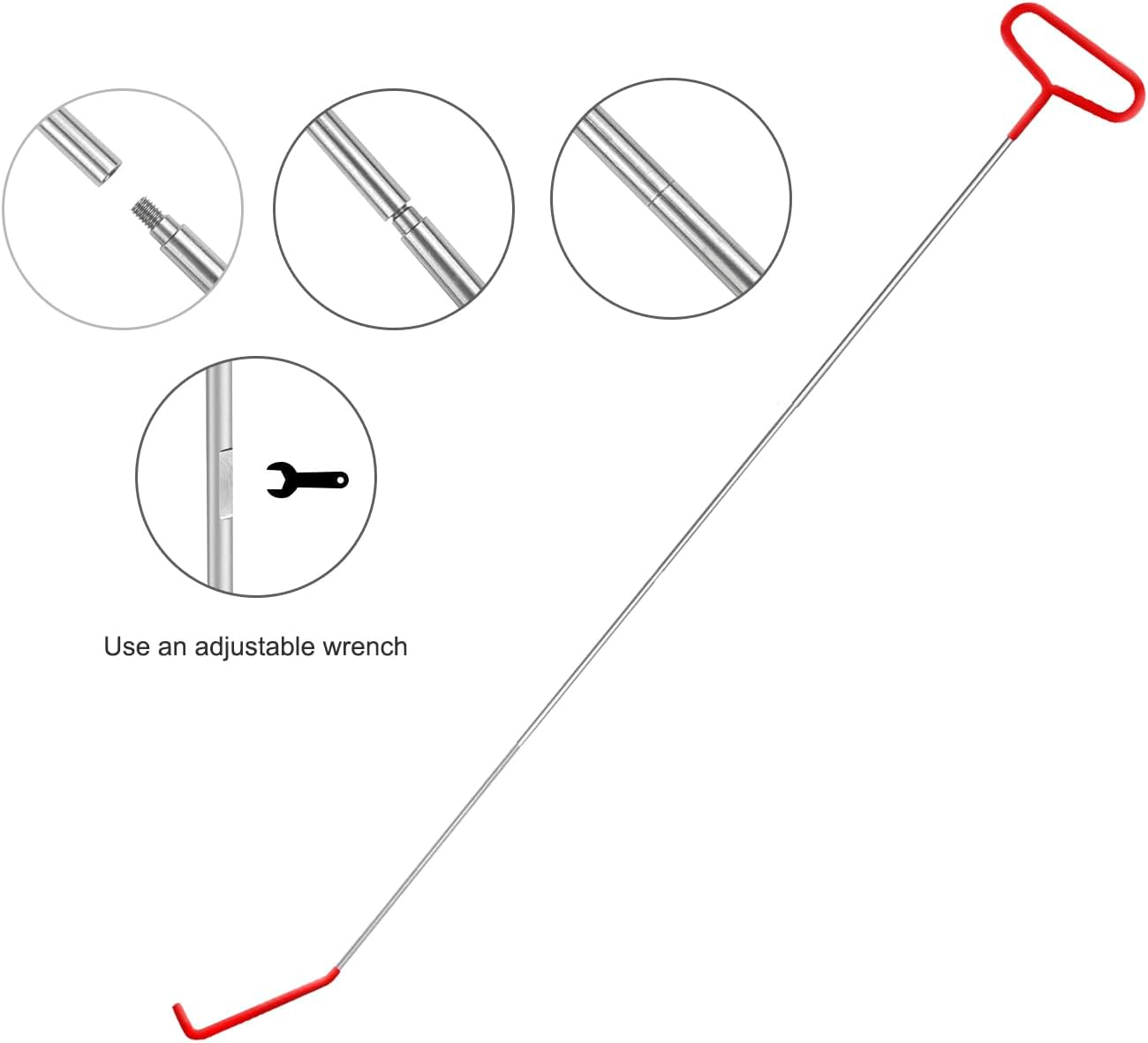 21 Pieces Stainless Steel Application Puller Set,68 inches Automotive Tool Kit with Long Handle-Pull Hook J-Hook