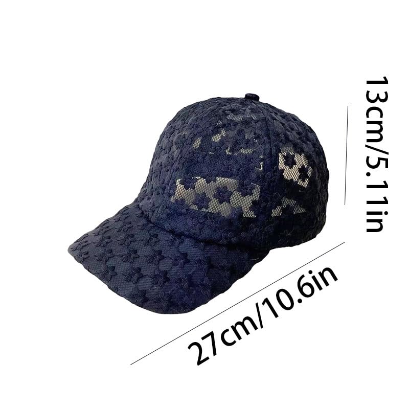 Set 2 gorras de béisbol para mujer con encaje floral miniatura 3