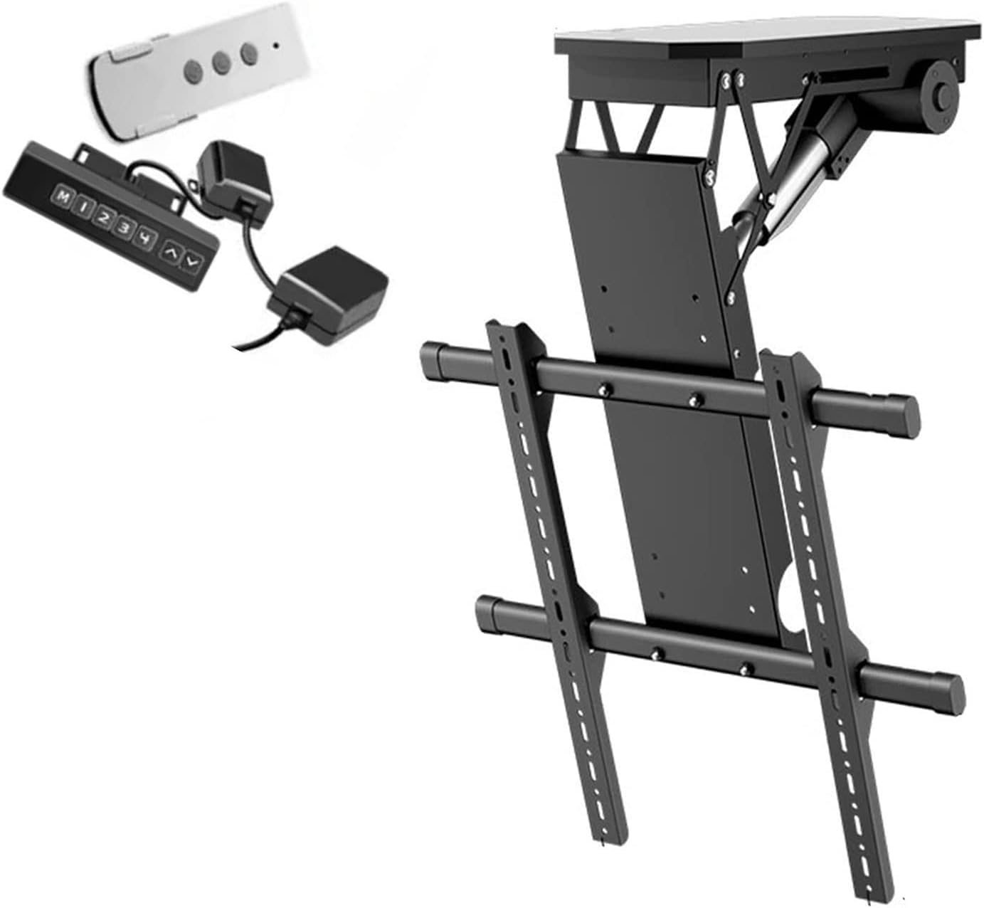 7UIYgtyO LNNW Ceiling TV Mount - Motorised TV Bracket, Electric TVCeiling Mount with Remote Control and Switch Control TV Wall Bracket